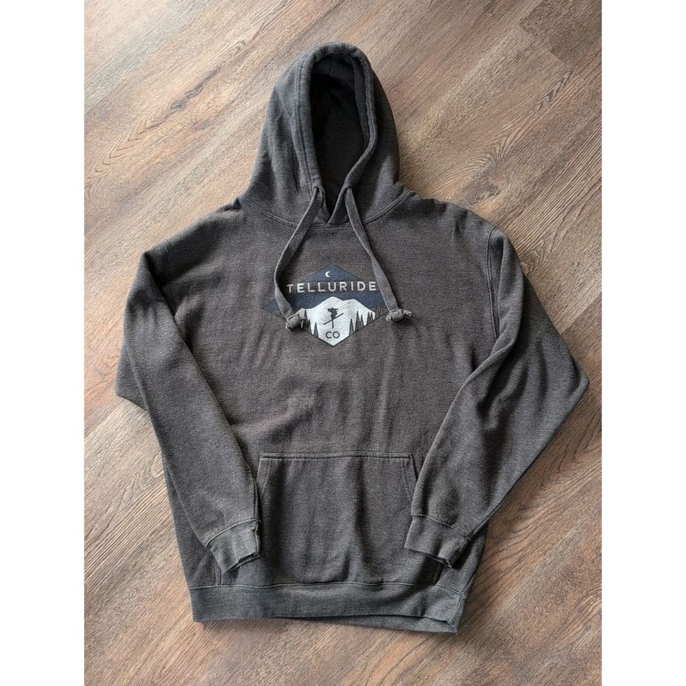 Telluride Hooded Sweatshirt Ouray Gray Large Pullover Grunge Skater